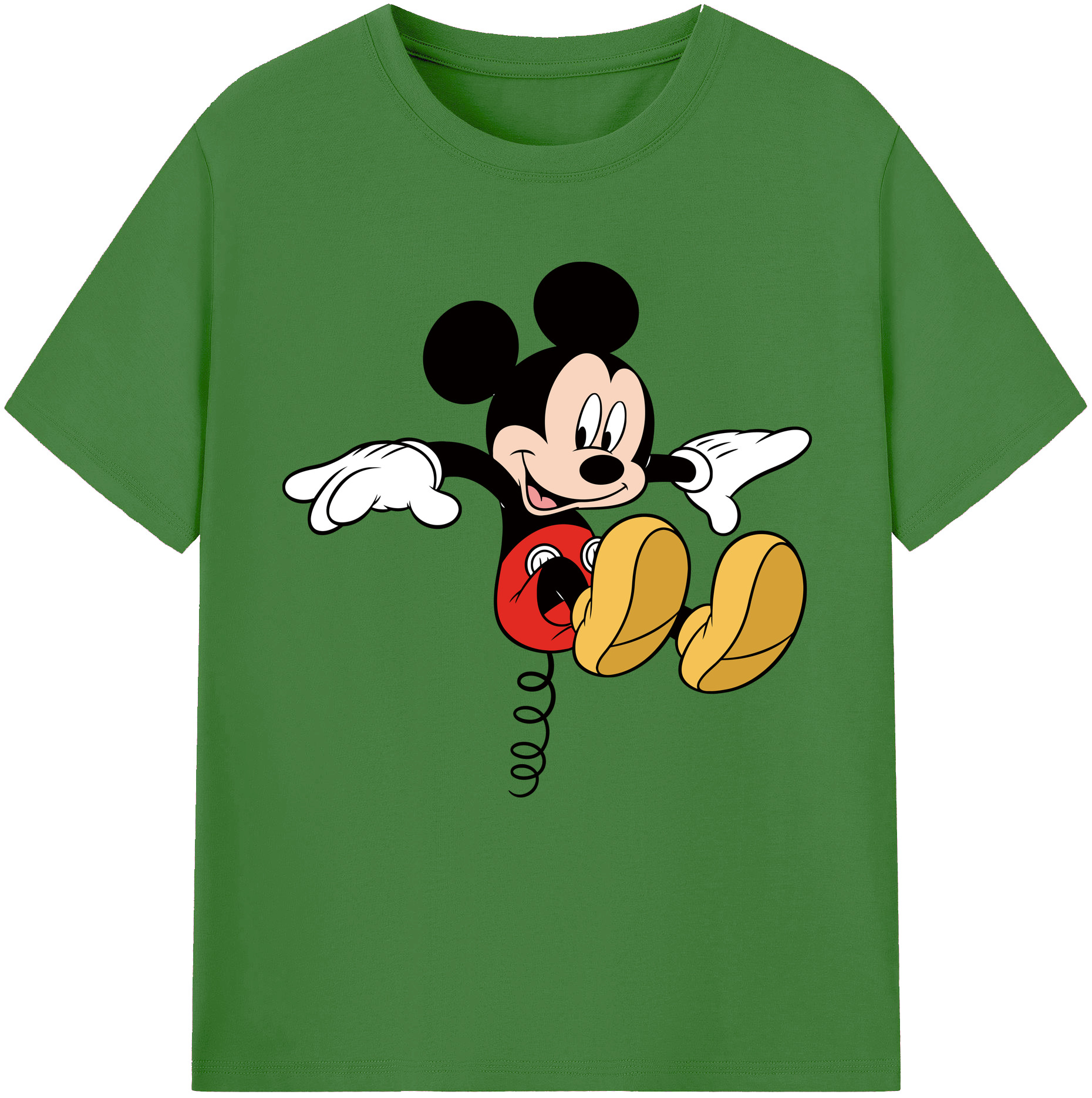 （画像用） ミッキーマウス Mickey Mouse レディースカジュアルプリントTシャツ（綿100％）